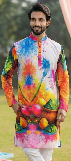 Multicolor color Kurta in Cotton fabric with Digital Print work