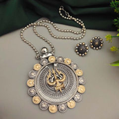 Silver Rodium Polish Gold color Necklace in Metal Alloy studded with Artificial