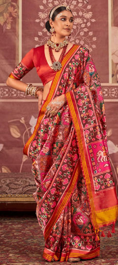 Multicolor color Saree in Art Silk fabric with Printed, Weaving work