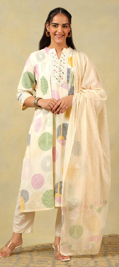 Pink and Majenta color Salwar Kameez in Cotton fabric with Embroidered, Printed work