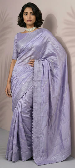 Purple and Violet color Saree in Silk fabric with Weaving work