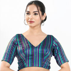 Multicolor color Blouse in Brocade fabric with Weaving work