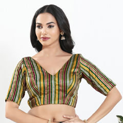 Multicolor color Blouse in Brocade fabric with Weaving work