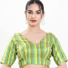 Multicolor color Blouse in Brocade fabric with Weaving work