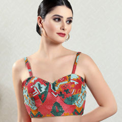 Multicolor color Blouse in Brocade fabric with Thread work