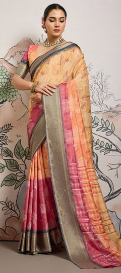Multicolor color Saree in Viscose fabric with Printed work