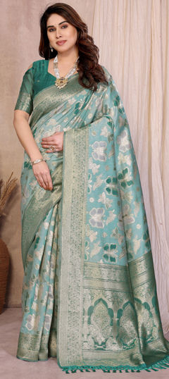 Multicolor color Saree in Cotton fabric with Weaving, Zari work