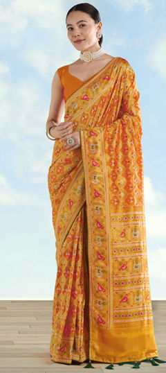 Multicolor color Saree in Banarasi Silk fabric with Printed, Weaving work