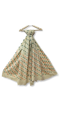 Beige and Brown color Dupatta in Cotton fabric with Printed work