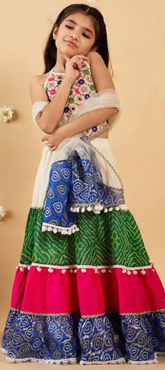 Multicolor color Kids Lehenga in Chiffon fabric with Embroidered work
