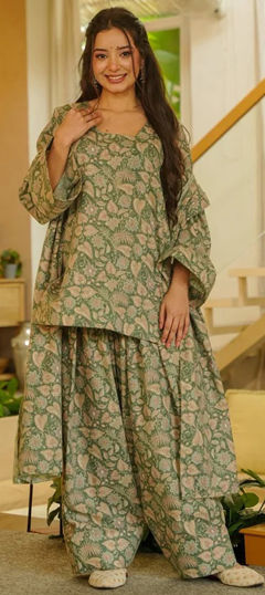 Multicolor color Salwar Kameez in Cotton fabric with Digital Print work