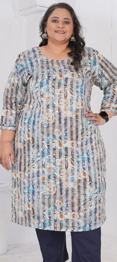 Multicolor color Kurti in Rayon fabric with Printed work