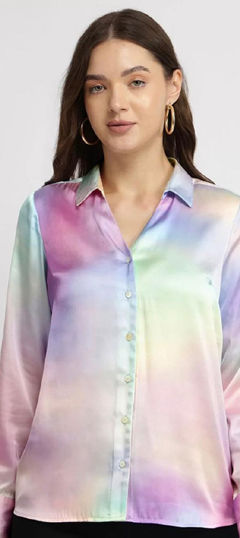 Pink and Majenta color Tops and Shirts in Satin fabric with Tye n Dye work