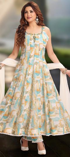 Multicolor color Salwar Kameez in Georgette fabric with Embroidered work