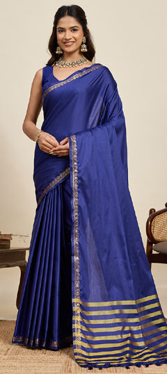 Blue color Saree in Art Silk fabric with Weaving, Zari work