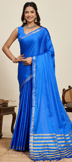 Blue color Saree in Art Silk fabric with Weaving, Zari work