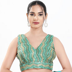 Multicolor color Blouse in Silk fabric with Embroidered, Sequence work