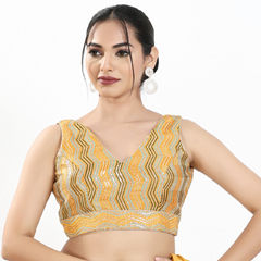 Multicolor color Blouse in Silk fabric with Embroidered, Sequence work