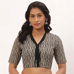 White and Off White color Blouse in Cotton fabric with Printed work
