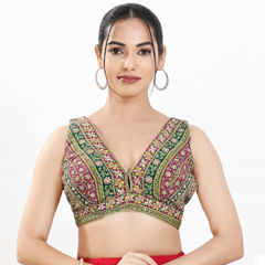 Multicolor color Blouse in Georgette fabric with Embroidered, Sequence work
