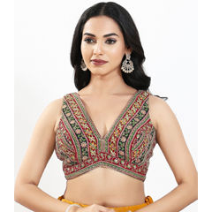 Multicolor color Blouse in Georgette fabric with Embroidered, Sequence work