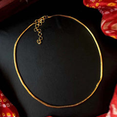 Gold Rodium Polish Gold color Necklace in Brass studded with Artificial