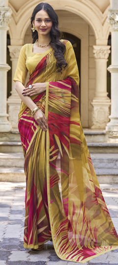 Multicolor color Saree in Georgette fabric with Printed work