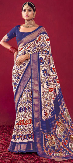 Multicolor color Saree in Silk fabric with Printed work