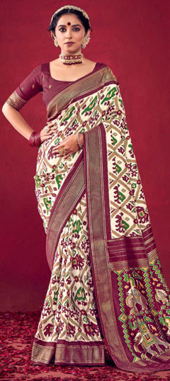 Multicolor color Saree in Silk fabric with Printed work