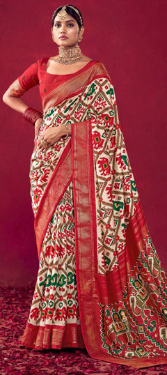 Multicolor color Saree in Silk fabric with Printed work