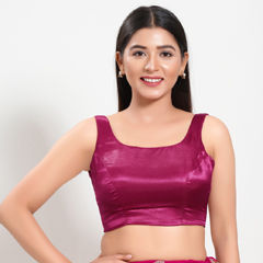 Pink and Majenta color Blouse in Silk fabric with Thread work