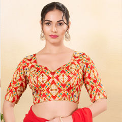 Multicolor color Blouse in Silk fabric with Printed work