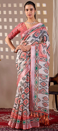 Multicolor color Saree in Cotton fabric with Printed work