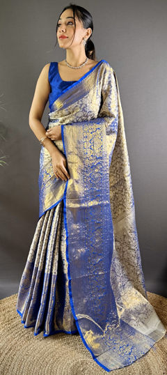 Multicolor color Saree in Tissue fabric with Weaving work