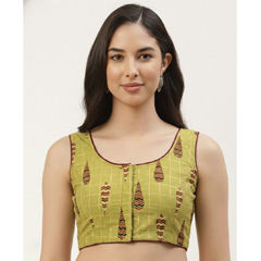 Green color Blouse in Cotton fabric with Printed work