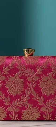Pink and Majenta color Clutches in Banarasi Silk fabric with Weaving work