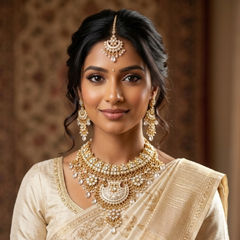 Gold Rodium Polish White and Off White color Necklace in Metal Alloy studded with Austrian diamond