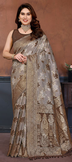 Multicolor color Saree in Cotton fabric with Weaving, Zari work