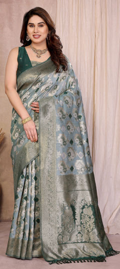 Multicolor color Saree in Cotton fabric with Weaving, Zari work