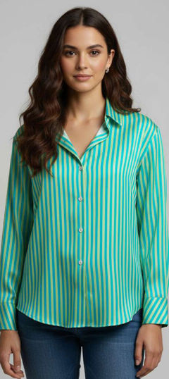 Green color Tops and Shirts in Crepe Silk fabric with Digital Print work