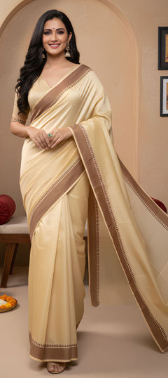 Yellow color Saree in Art Silk fabric with Weaving work
