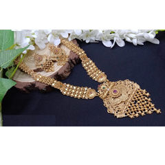 Gold Rodium Polish Pink and Majenta color Necklace in Copper studded with CZ Diamond, Pearl