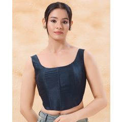 Blue color Blouse in Mulberry Silk fabric with Thread work