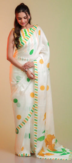 Multicolor color Saree in Silk fabric with Printed work