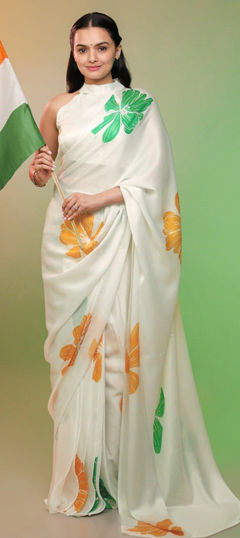Multicolor color Saree in Silk fabric with Printed work