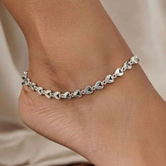 Silver Rodium Polish Silver color Anklet in Brass studded with CZ Diamond