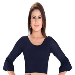 Blue color Blouse in Cotton fabric with Thread work