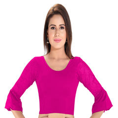 Pink and Majenta color Blouse in Cotton fabric with Thread work