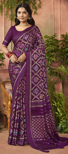 Blue color Saree in Silk fabric with Weaving work