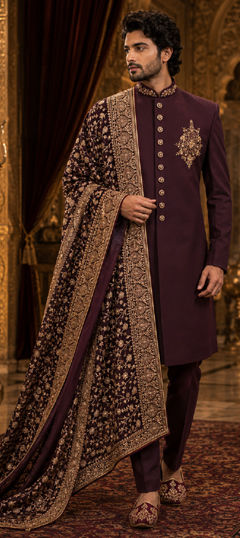 Beige and Brown color IndoWestern Dress in Viscose fabric with Bugle Beads, Embroidered work
